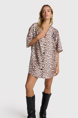 ladies woven animal baseball shirt