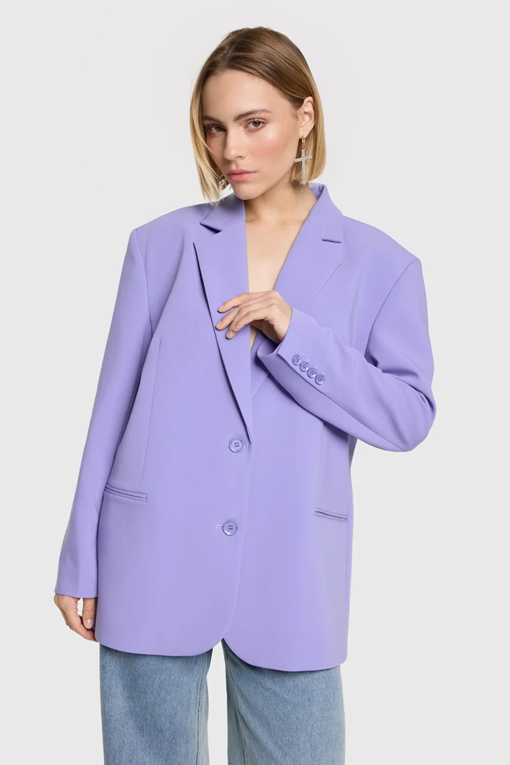 ladies woven blazer