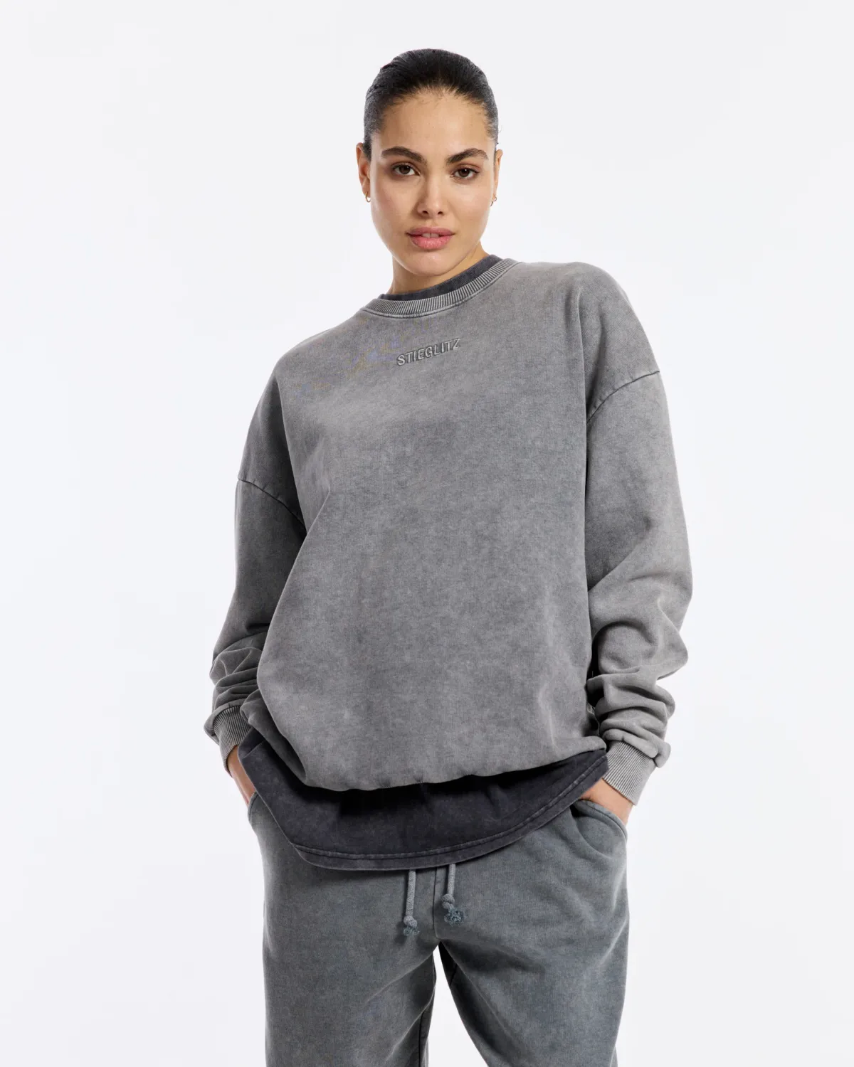 Basic Worn out Sweater Grijs