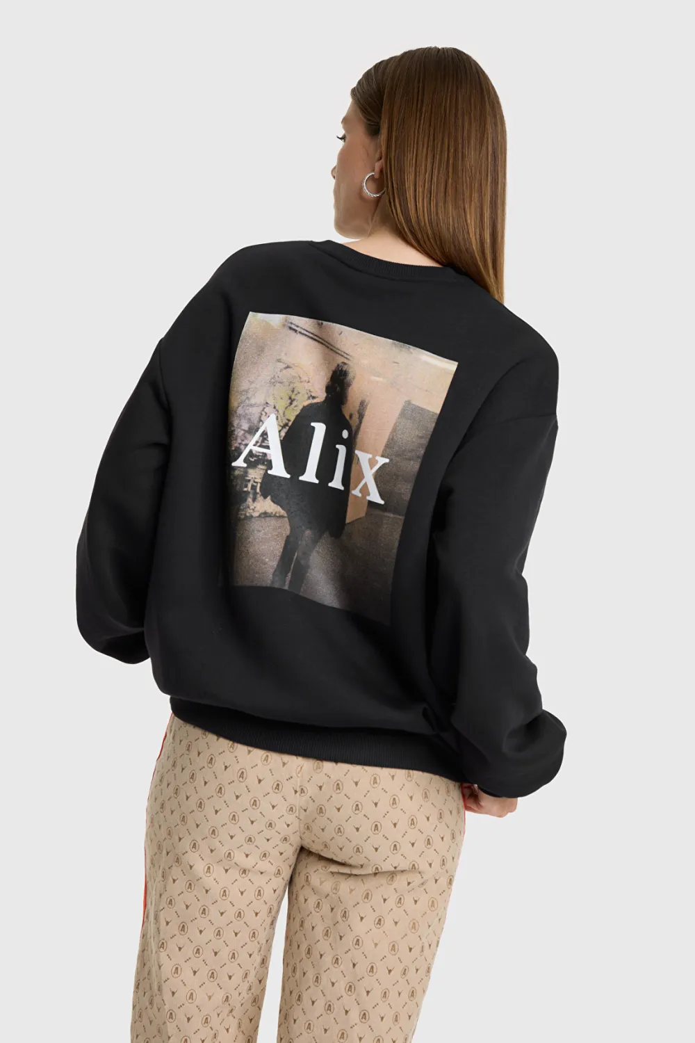 ladies knitted photoprint sweater