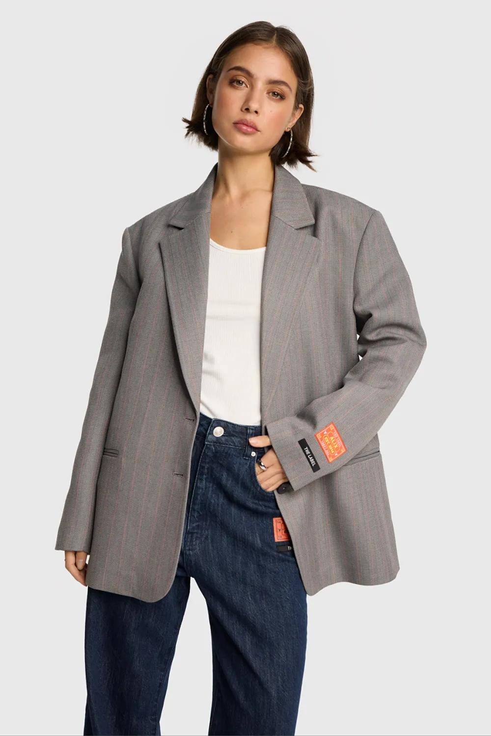 ladies woven classy grandad blazer