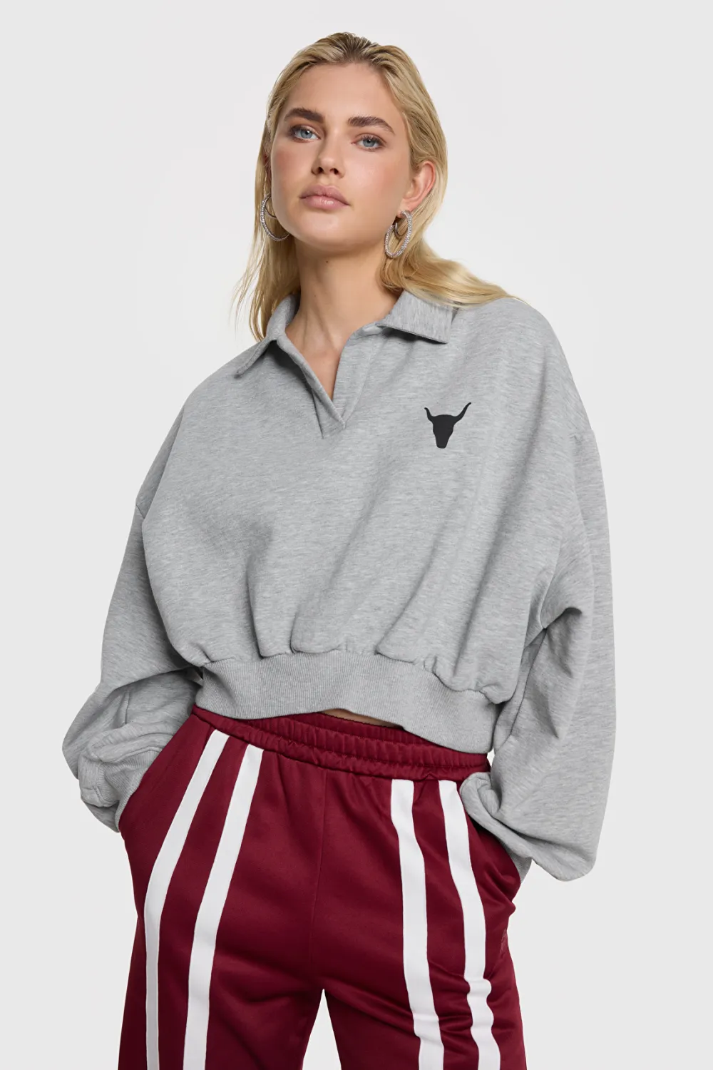 ladies knitted polo sweater
