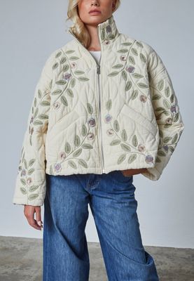 love1378 padded jacket nature flower