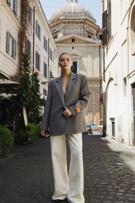 ladies woven classy grandad blazer