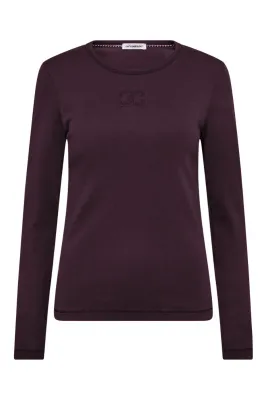 CO’COUTURE GrannyCC Embroidery LS Tee PLUM