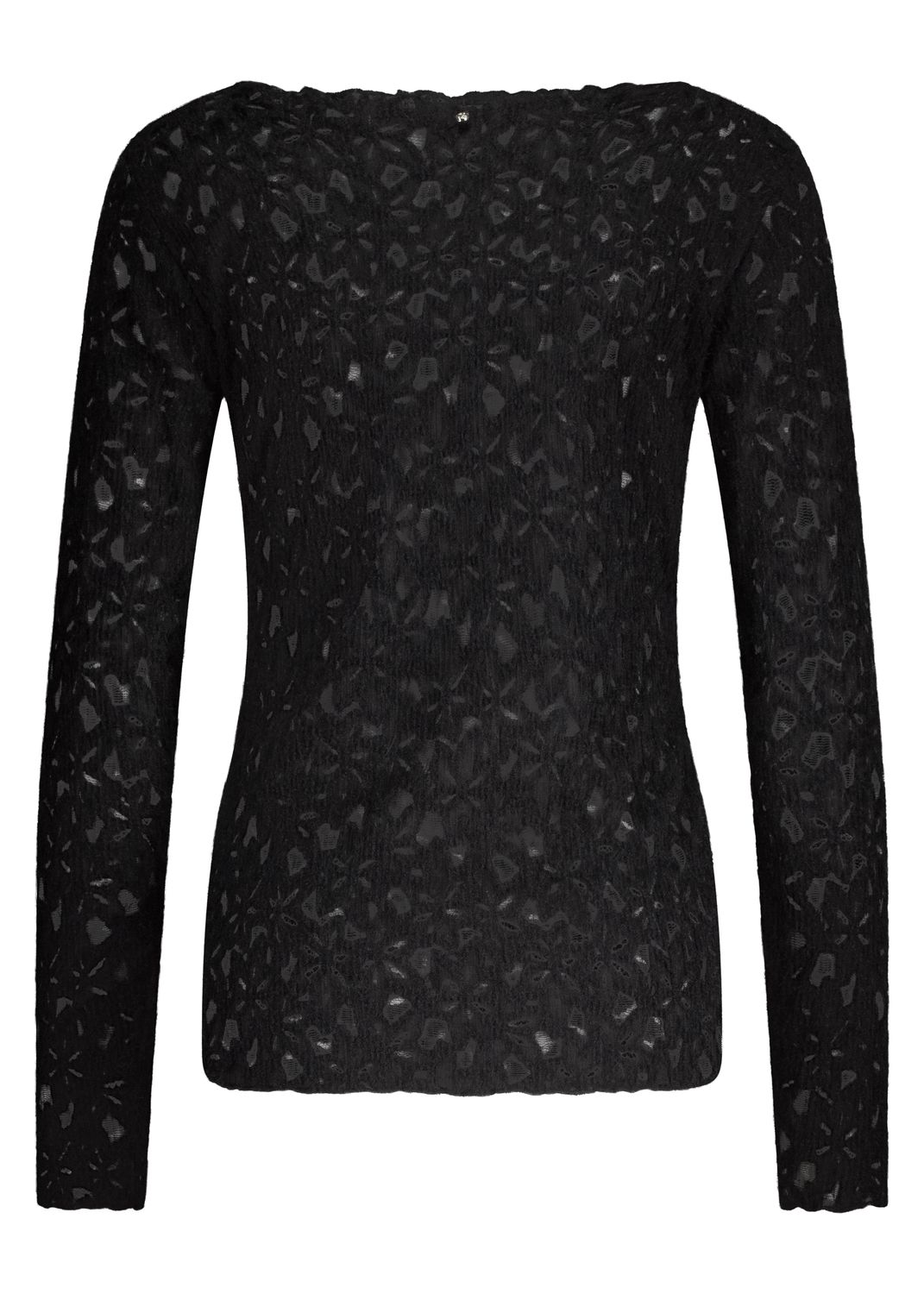 TRAMONTANA Brushed Stretch Lace Top Black