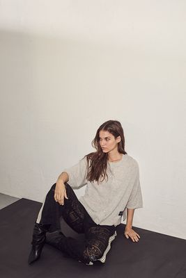HAUTE L’AMITIÉ Cash SS Cardigan Pearl Melange