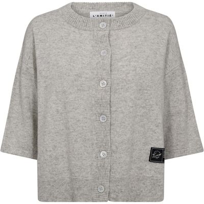 HAUTE L’AMITIÉ Cash SS Cardigan Pearl Melange