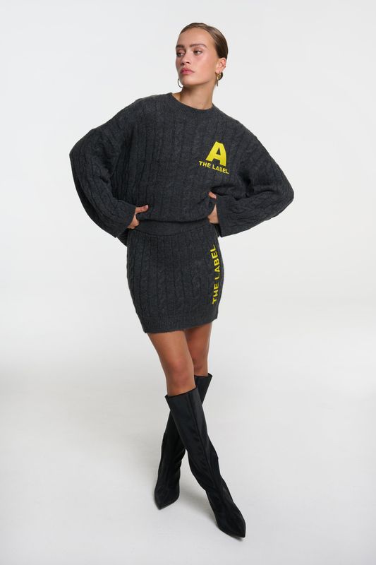 ALIX THE LABEL ladies knitted cable skirt