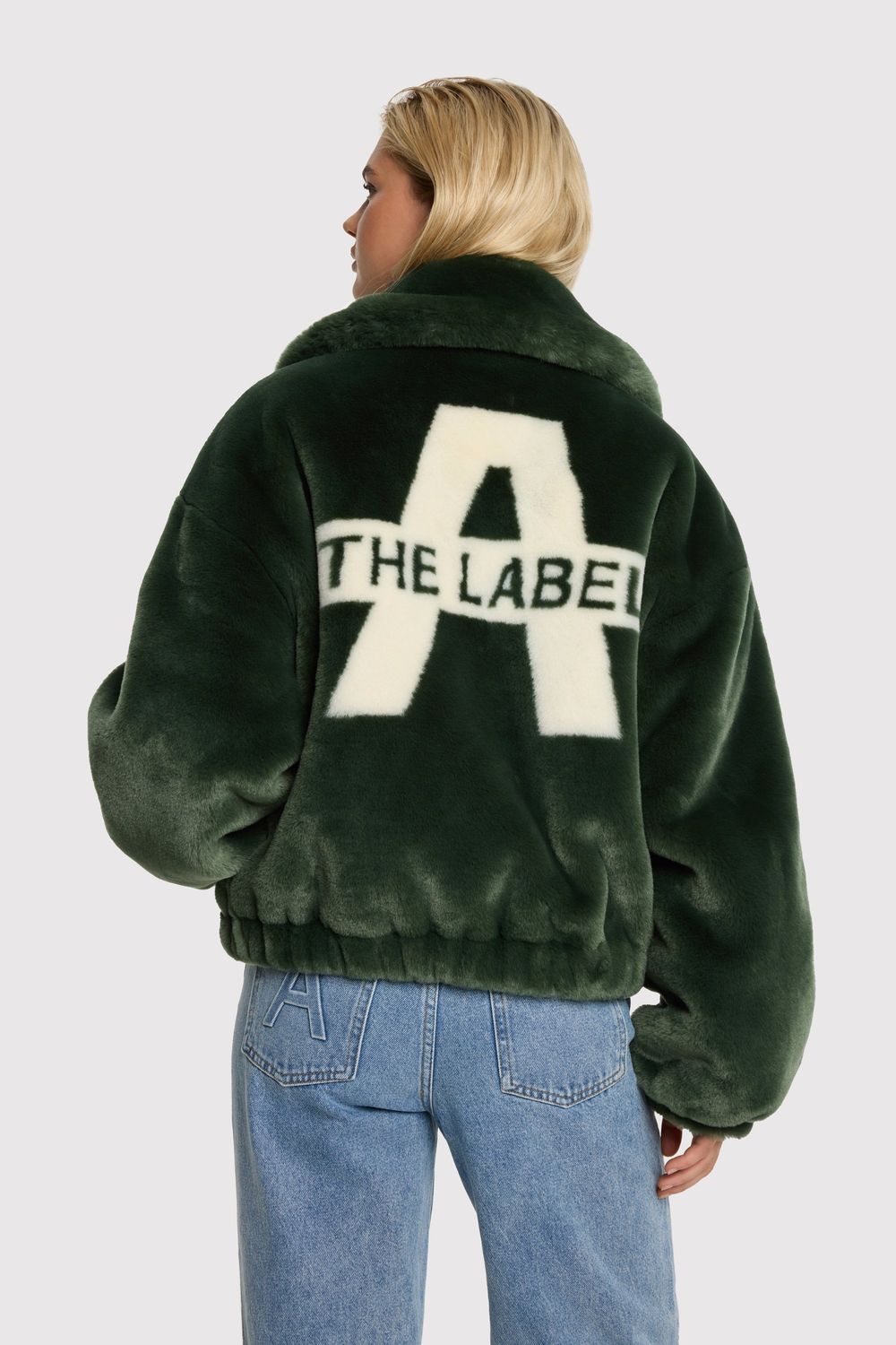 ALIX THE LABEL ladies woven faux fur coat