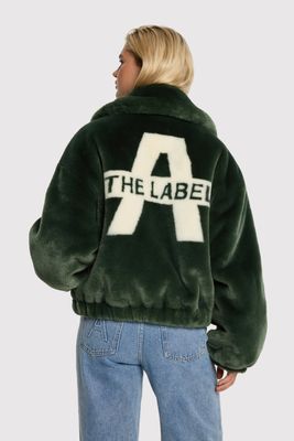 ALIX THE LABEL ladies woven faux fur coat
