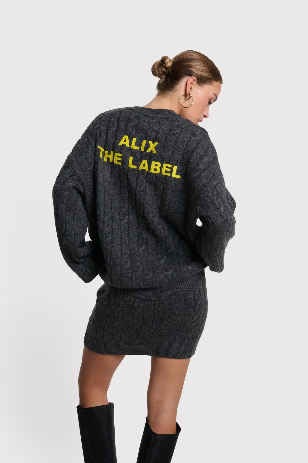 ALIX THE LABEL ladies knitted cable jumper