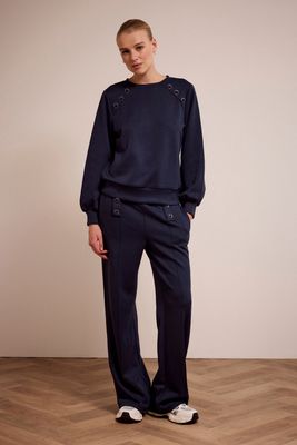 TRAMONTANA Technical Sweat Wide-Leg Trousers MIDNIGHT