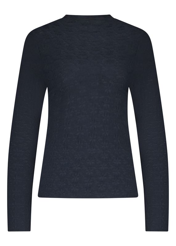 TRAMONTANA Brushed Stretch Lace Top MIDNIGHT