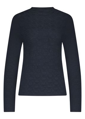 TRAMONTANA Brushed Stretch Lace Top MIDNIGHT