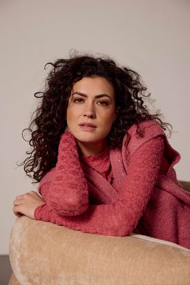 TRAMONTANA Brushed Stretch Lace Top ROSEWOOD