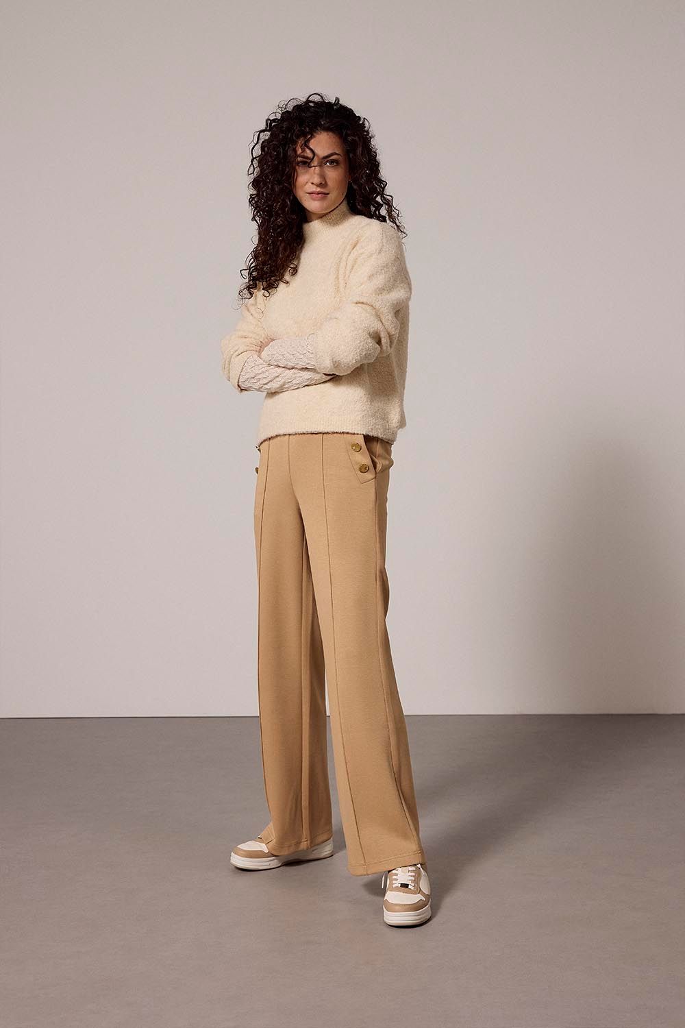 TRAMONTANA Technical Sweat Wide-Leg Trousers CAMEL