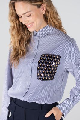 JANSEN AMSTERDAM GOLDIE BLOUSE CS3 726 sequins pocket