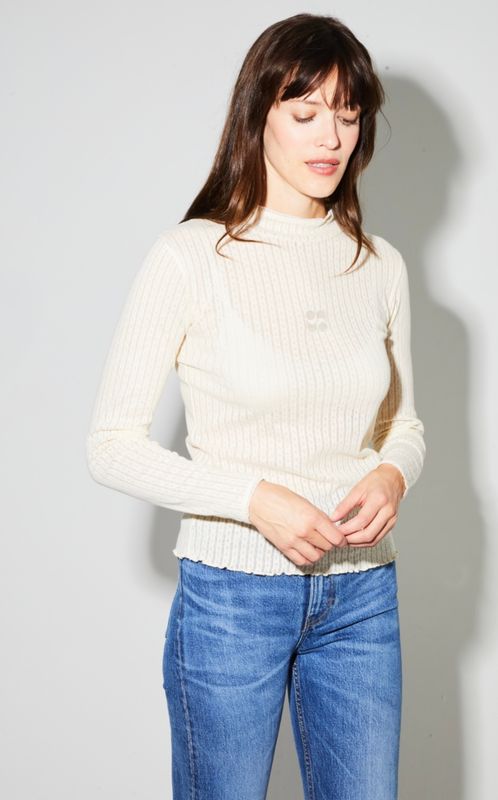 IMPREVU SOUS PULL DENTELLE NATUREL