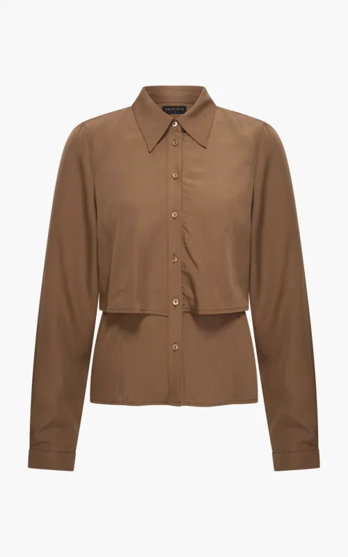 AIMÉE THE LABEL LeahA5 longsleeve blouse bruin