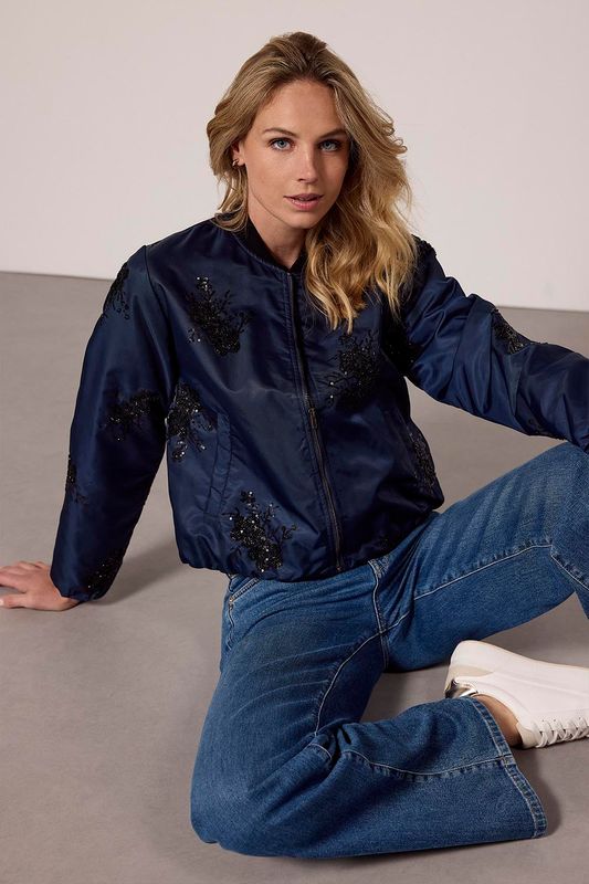 TRAMONTANA Beaded Bomber Jacket