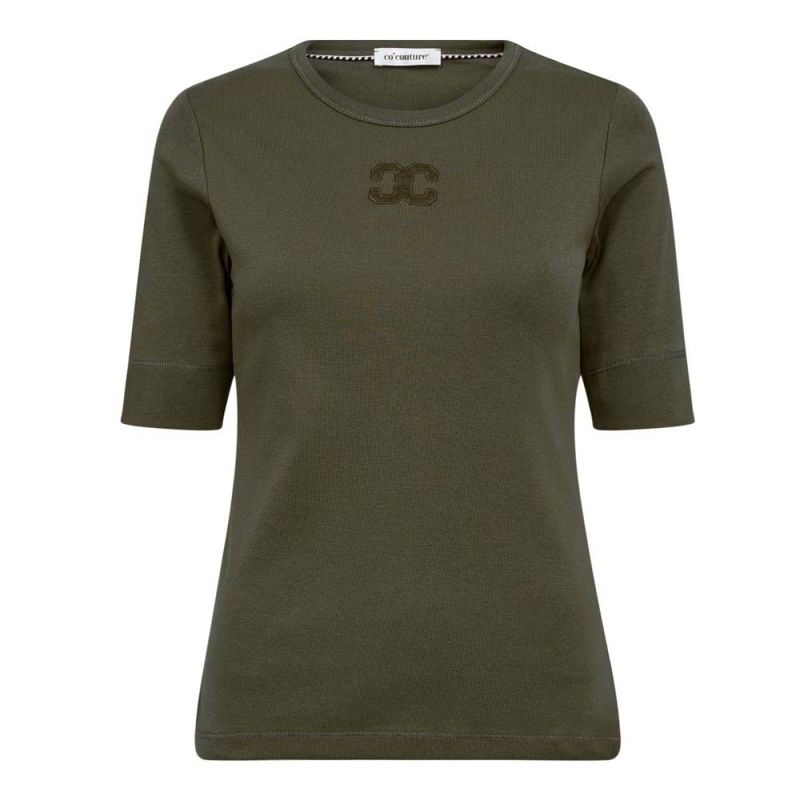 CO’COUTURE GrannyCC Embroidery SS Tee Military olive