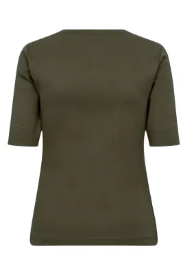 CO’COUTURE GrannyCC Embroidery SS Tee Military olive