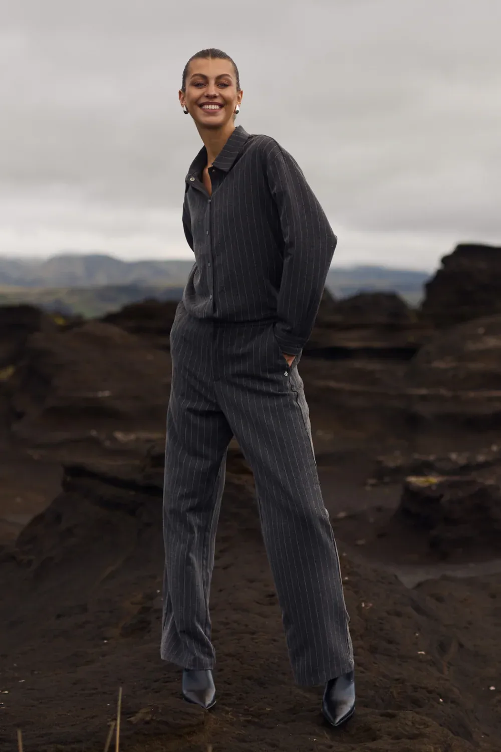 NUKUS Pants Stripe Strass