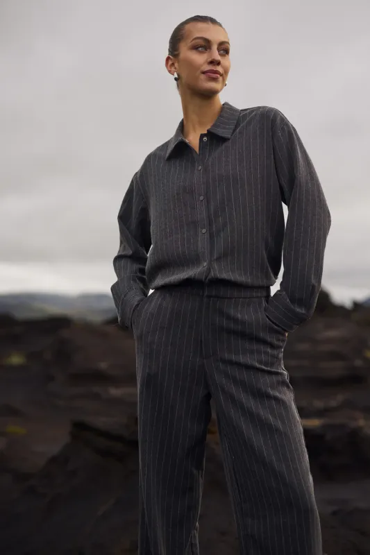 NUKUS Newport Blouse Stripe Strass