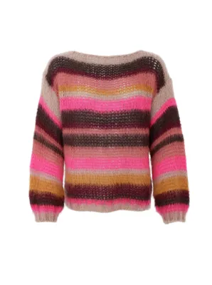 BLACK COLOUR BCADRIA multi striped jumper