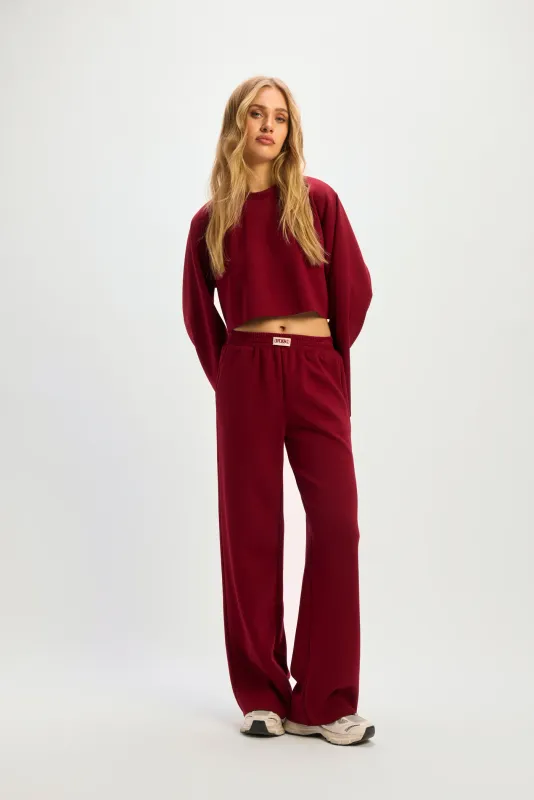 ladies knitted relaxed pants NOVA Bordeaux