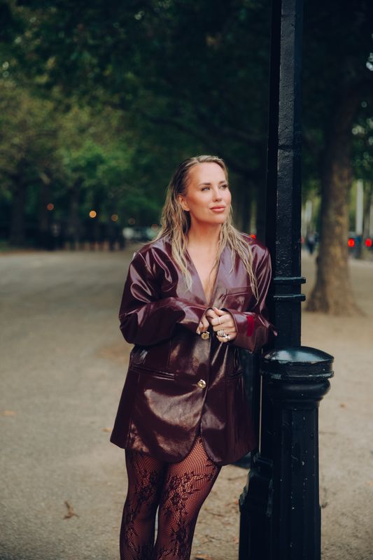 ladies woven collarless blazer MEA