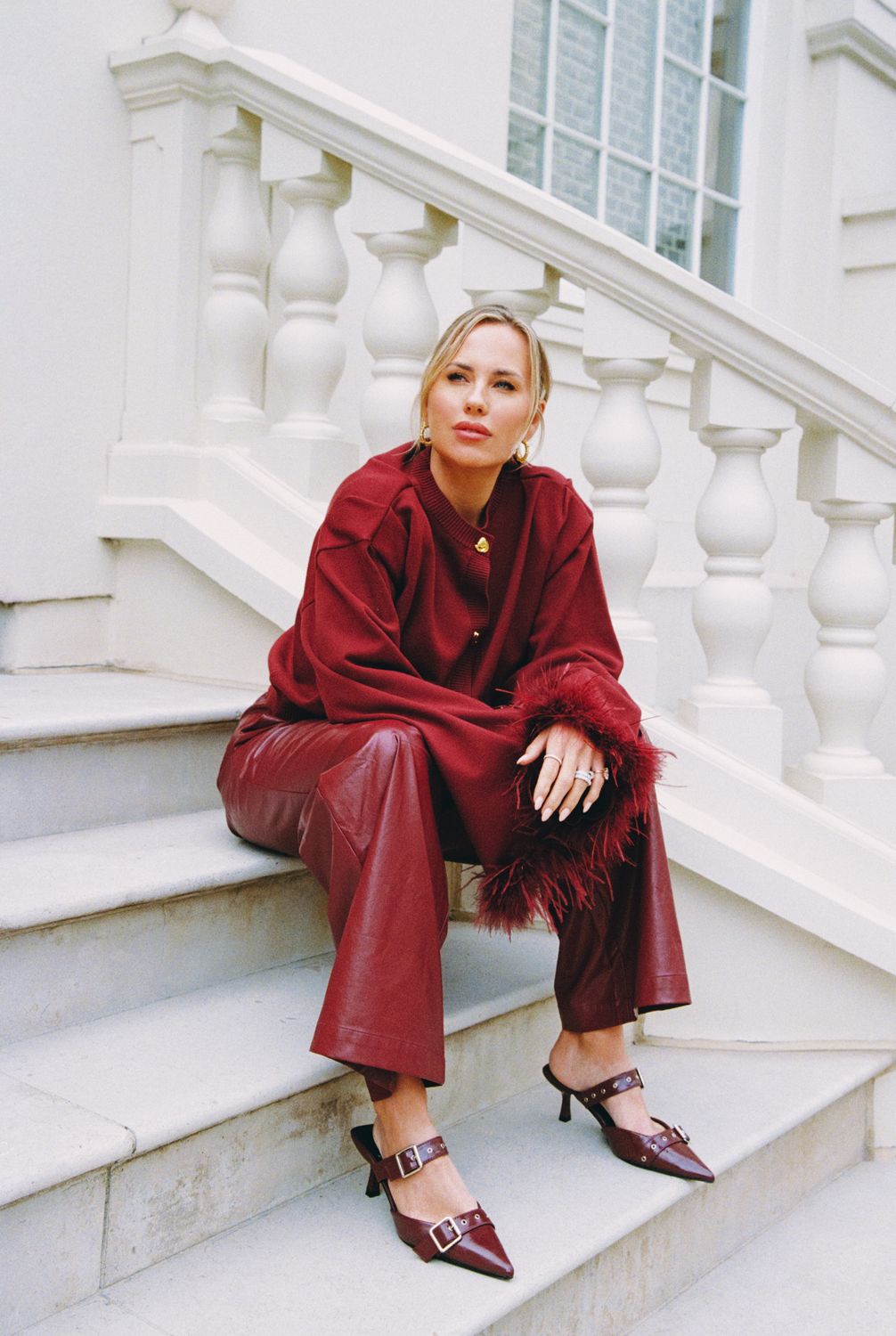 ladies knitted vest with furr sleeves MADY