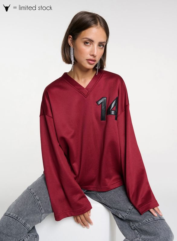 ALIX THE LABEL ladies knitted baseball sweater