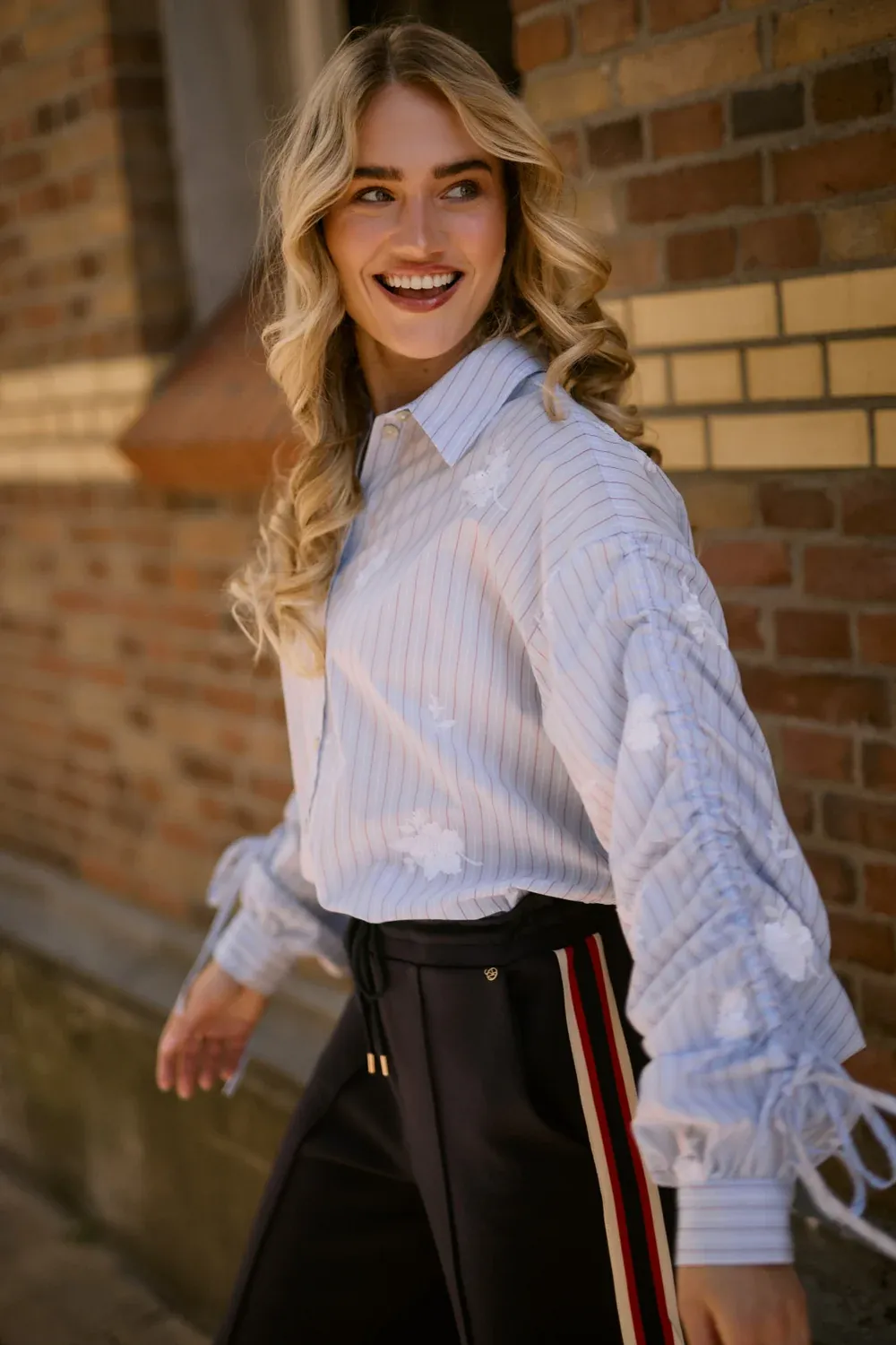 NUKUS Rosa Blouse Stripe Sky/Kiss NKS02101