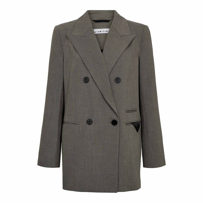 HAUTE L’AMITIÉ Nicole Low Triangle Blazer Beige Melange