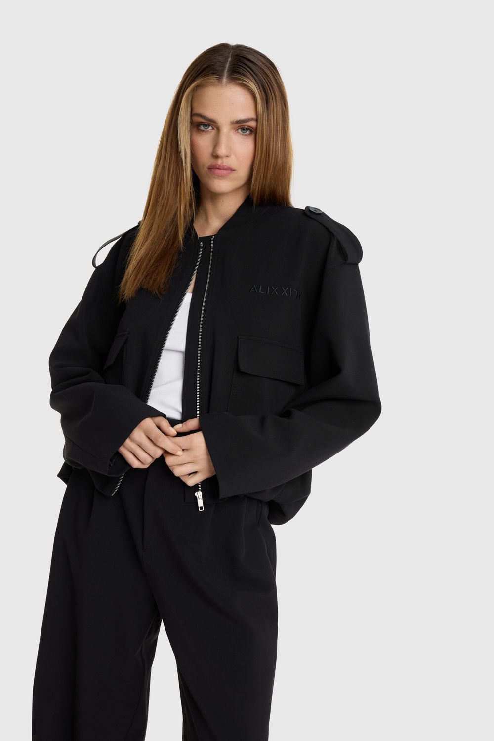 ALIX THE LABEL ladies woven tape jacket