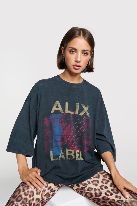 ALIX THE LABEL ladies knitted band t-shirt