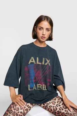 ALIX THE LABEL ladies knitted band t-shirt
