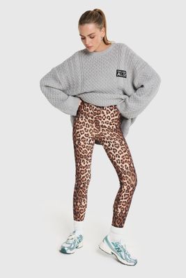 ALIX THE LABEL ladies knitted leopard legging
