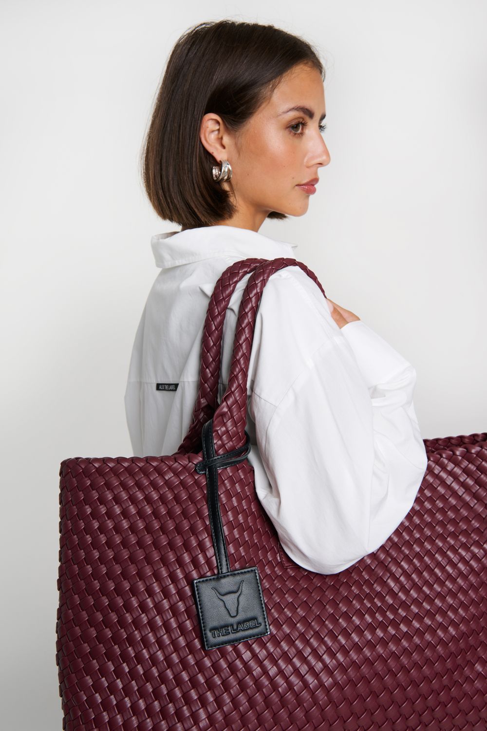 ALIX THE LABEL ladies woven square charm and A charm