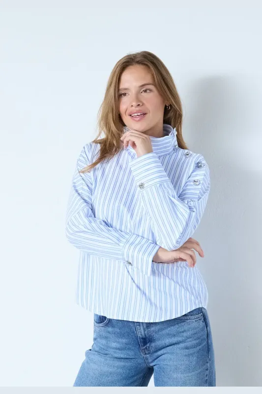 CO’COUTURE DevinCC AsymCC Button Blouse