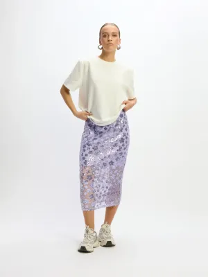ladies woven flower midi skirt JAYLA