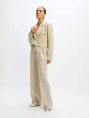ladies woven wide leg tape pants TYRA