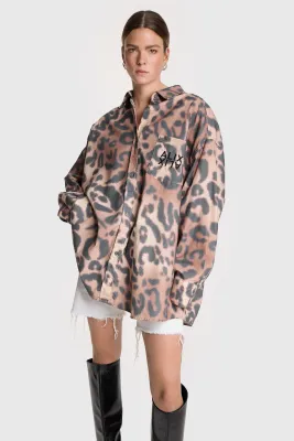 Alix ladies woven oversized jaguar blouse