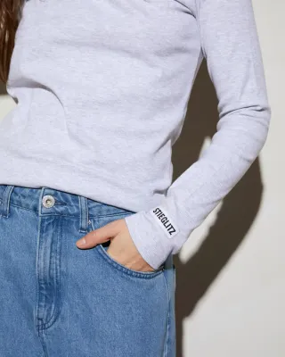 Basic Longsleeve melange grey