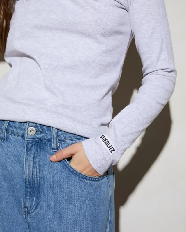 Basic Longsleeve melange grey