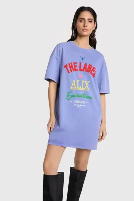 ladies knitted colourfull The label t-shirt dress
