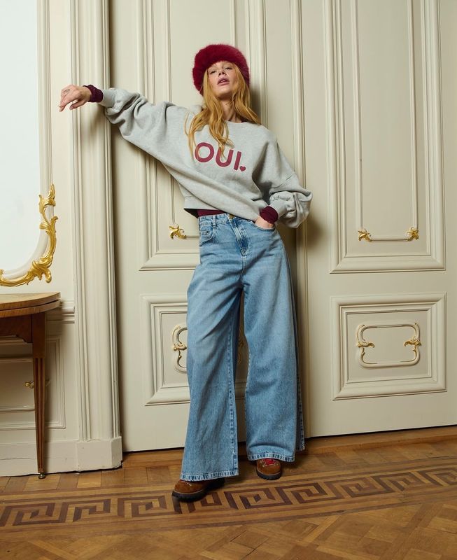 OU. Sweater Rue de Buci OUI Grey Melange 00011272-4