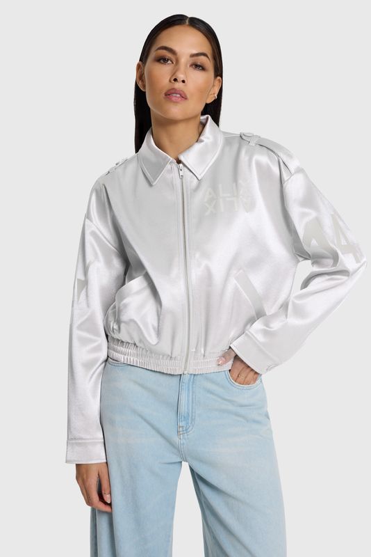 ALIX THE LABEL ladies woven shiny artwork jacket